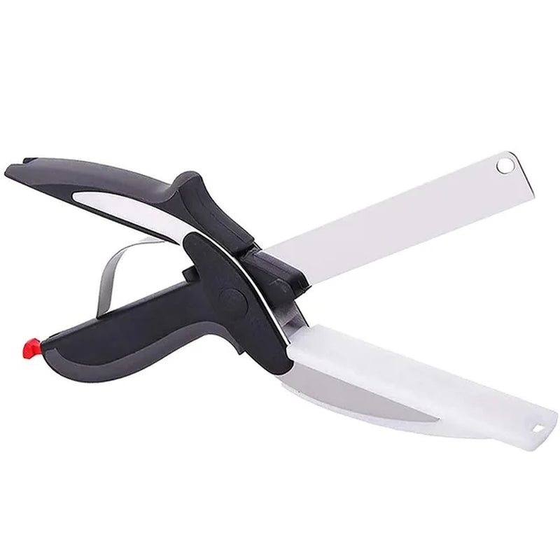 Separable Stainless Steel Barbecue Steak Cutting Shear Household Vegetable Scissors 2 in 1 Multi Kitchen Tool Fruit Knife