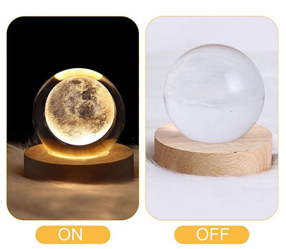 Crystal Ball Night Lights Glowing Planet Galaxy Astronaut 3D Moon Table Lamp USB Atmosphere Lamp Tabletop Decorations Kid Gifts